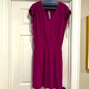 White House Black Market Tie Shoulder Fuchsia Dress (M)